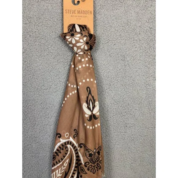 Steve Madden Women's Oversized Multifunctional Paisley Scarf Brown One Size NWTs - Picture 5 of 7